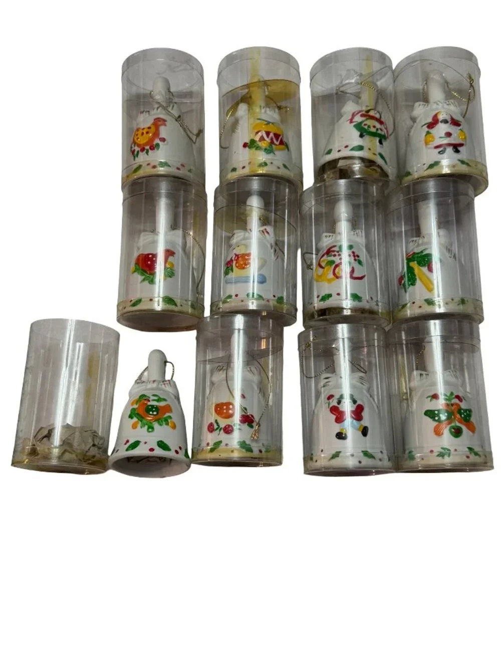 Vintage JCPenney Twelve Days of Christmas Bell Ornament Set 12 Original Box